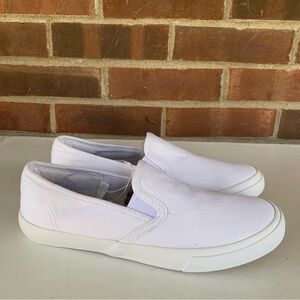 Amazon Essentials Womens White Fabric Slip On Sneakers US 8 M